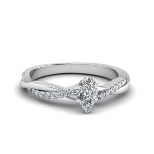 pear shaped infinity twist diamond engagement ring in FD8253PER NL WG