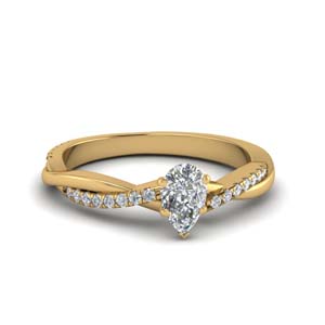 pear shaped infinity twist diamond engagement ring in FD8253PER NL YG