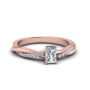 radiant cut infinity twist diamond engagement ring in FD8253RAR NL RG