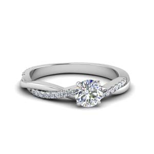 round cut infinity twist diamond engagement ring in FD8253ROR NL WG