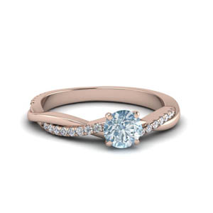 Petite Aquamarine Twisted Engagement Ring