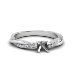 semi mount infinity twist diamond engagement ring in FD8253SMR NL WG