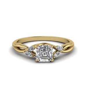 Asscher Cut Diamond Petite Rings