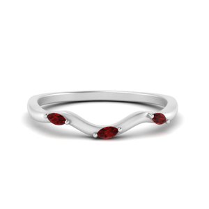 Curved Design Marquise Ruby Women Band