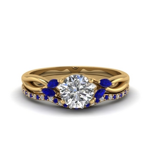 diamond ring with sapphire accents