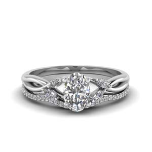 Twisted Diamond Wedding Ring Set