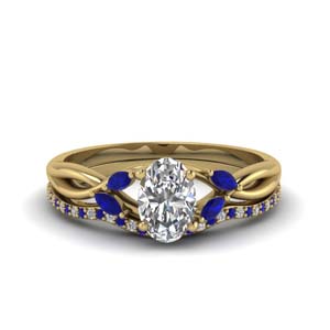 Oval Shaped Sapphire Ring Sets