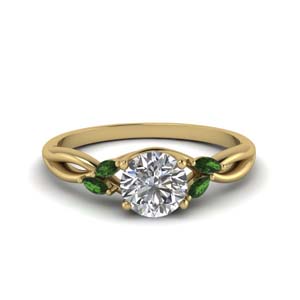 Split Shank Emerald Wedding Ring