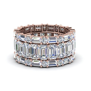 emerald cut eternity band with matching baguette and round in FD8331B NL RG