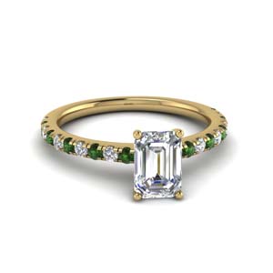 Emerald Cut Delicate Engagement Rings