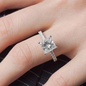 Princess Cut Diamond Petite Ring