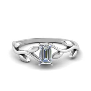 Single Diamond Leaf Ring