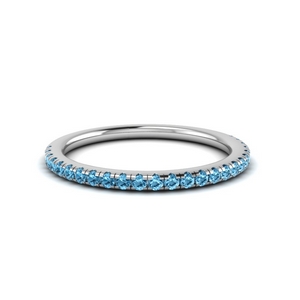 Delicate Anniversary Band With Topaz 