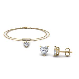 diamond earring and bracelet sale in 14K yellow gold FD8530 NL YG