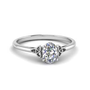 celtic oval shaped solitaire engagement ring in FD8541OVR NL WG