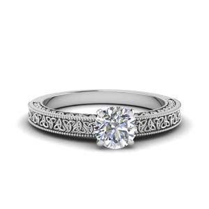 Celtic Engraved Solitaire Ring