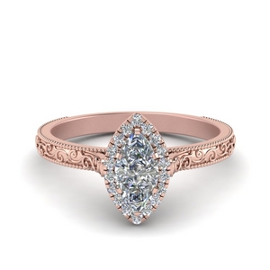 Womens Marquise Diamond Vintage Rings