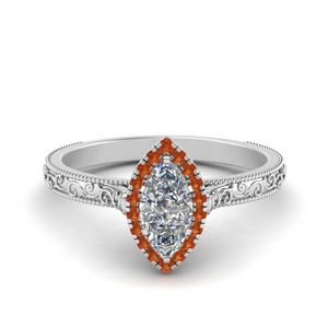 Orange Sapphire Vintage Rings