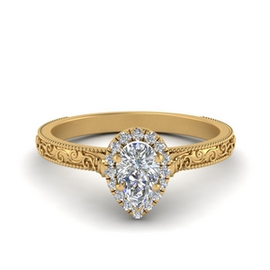 Pear Shaped Vintage Engagement Rings