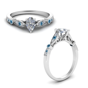 Pear Shaped Engagement Rings With Topaz
