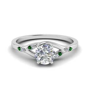 Nature Inspired Diamond Leaf Engagement Ring