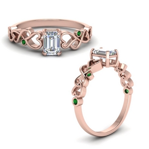 Emerald Cut Vintage Moissanite Rings
