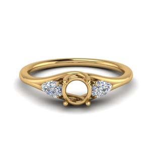Pear Accent Semi Mount Ring