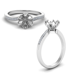 Semi Mount Floral Engagement Ring