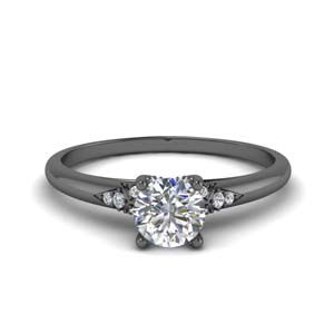Delicate Engagement Ring In 18K Black Gold | Fascinating Diamonds