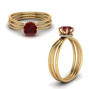 Ruby Solitaire Anniversary Ring
