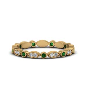 Marquise And Dot Emerald Band 