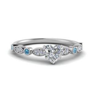 Art Deco Heart Diamond Ring