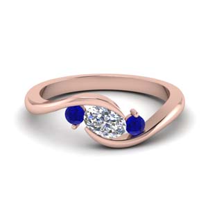 Moissanite Sapphire Engagement Rings