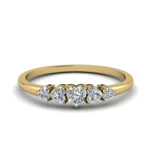 5 Stone Heart Diamond Ring