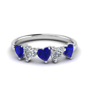 Delicate 5 Stone Band With Sapphire