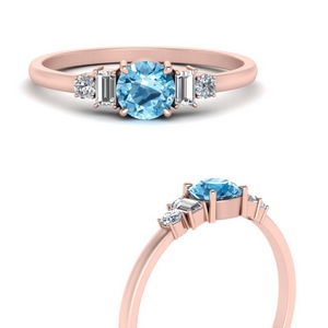 Delicate Baguette Ring With Topaz