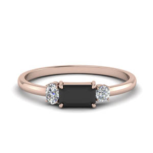Alternate Black Diamond 3 Stone Ring