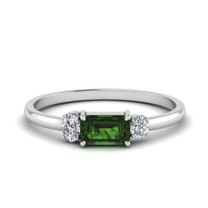 Alternate Emerald 3 Stone Ring