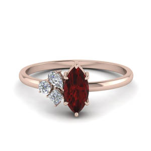 Ruby And Diamond Cluster Ring