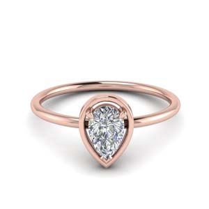 Pear Shaped Solitaire Lab Diamond Rings