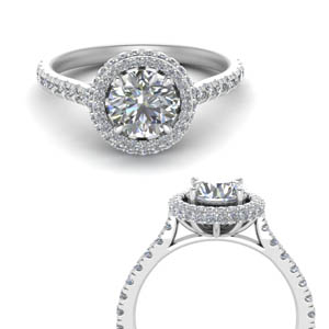 Platinum Round Halo Engagement Rings