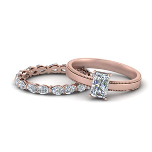 Radiant Diamond Bridal Ring Set