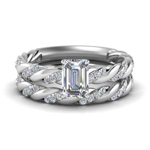Emerald Cut Wedding Ring Set