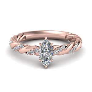 Marquise Moissanite Twisted Ring