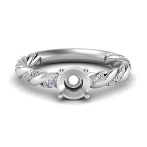 Semi Mount Twisted Delicate Ring