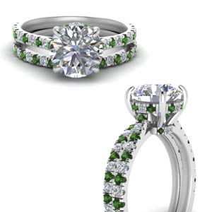 Cathedral Engagement Ring Set