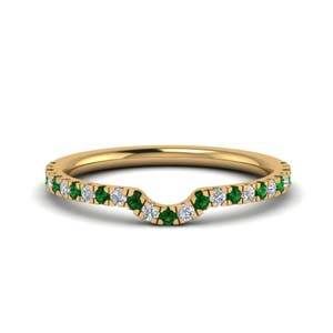 Curved Custom Emerald Band