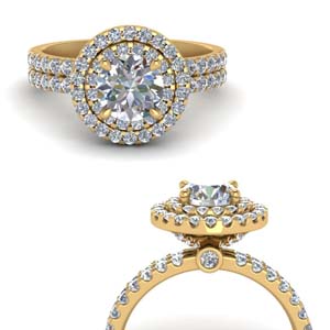 Double Halo Round Cut Rings