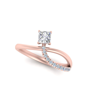 Princess Cut Petite Lab Diamond Rings