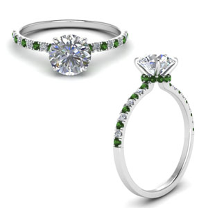 Emerald Hidden Halo Diamond Ring